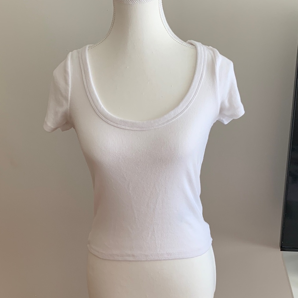 Hollister Scoop Neck Classic White Women's Top